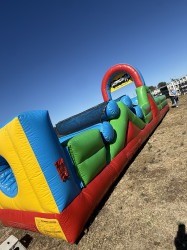 34 Ft Obstacle w/ Smaller Slide & Rockwall